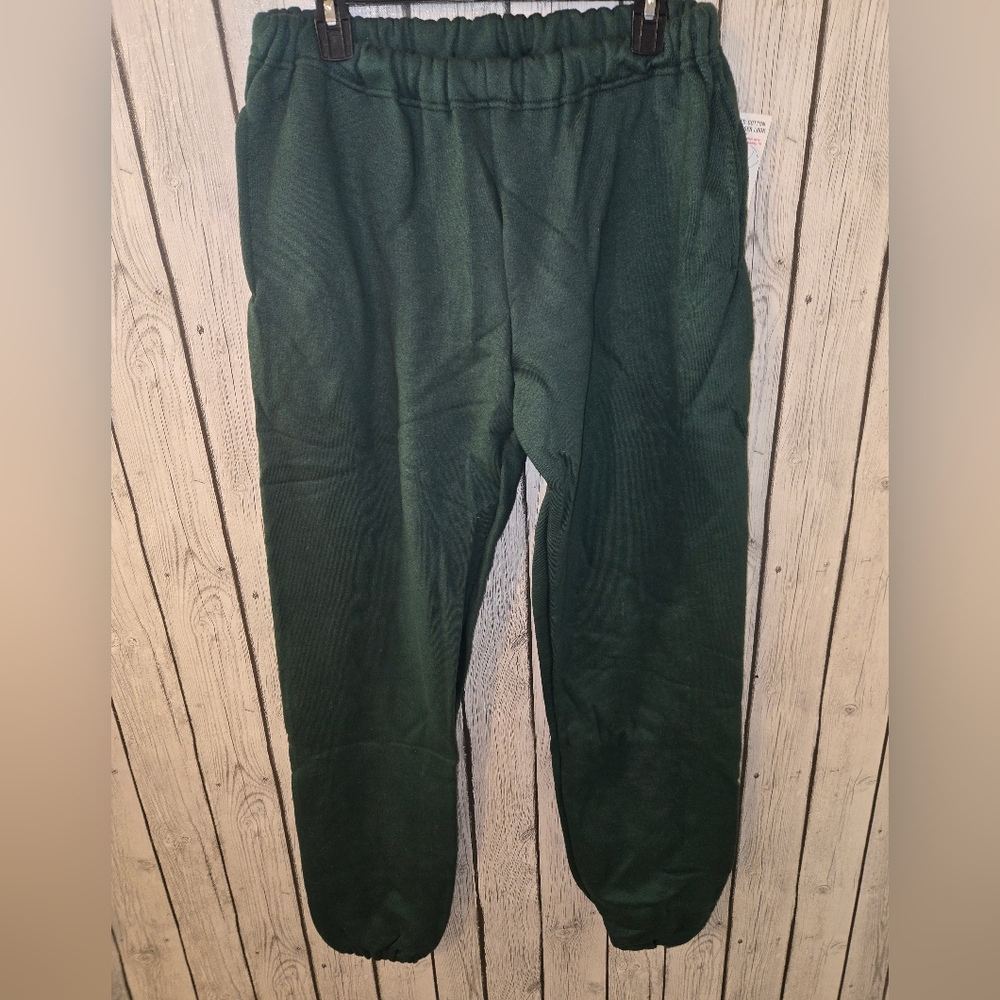 Vintage L.L.Bean Russell Athletic High Cotton Sweatpants Made in USA Green Large